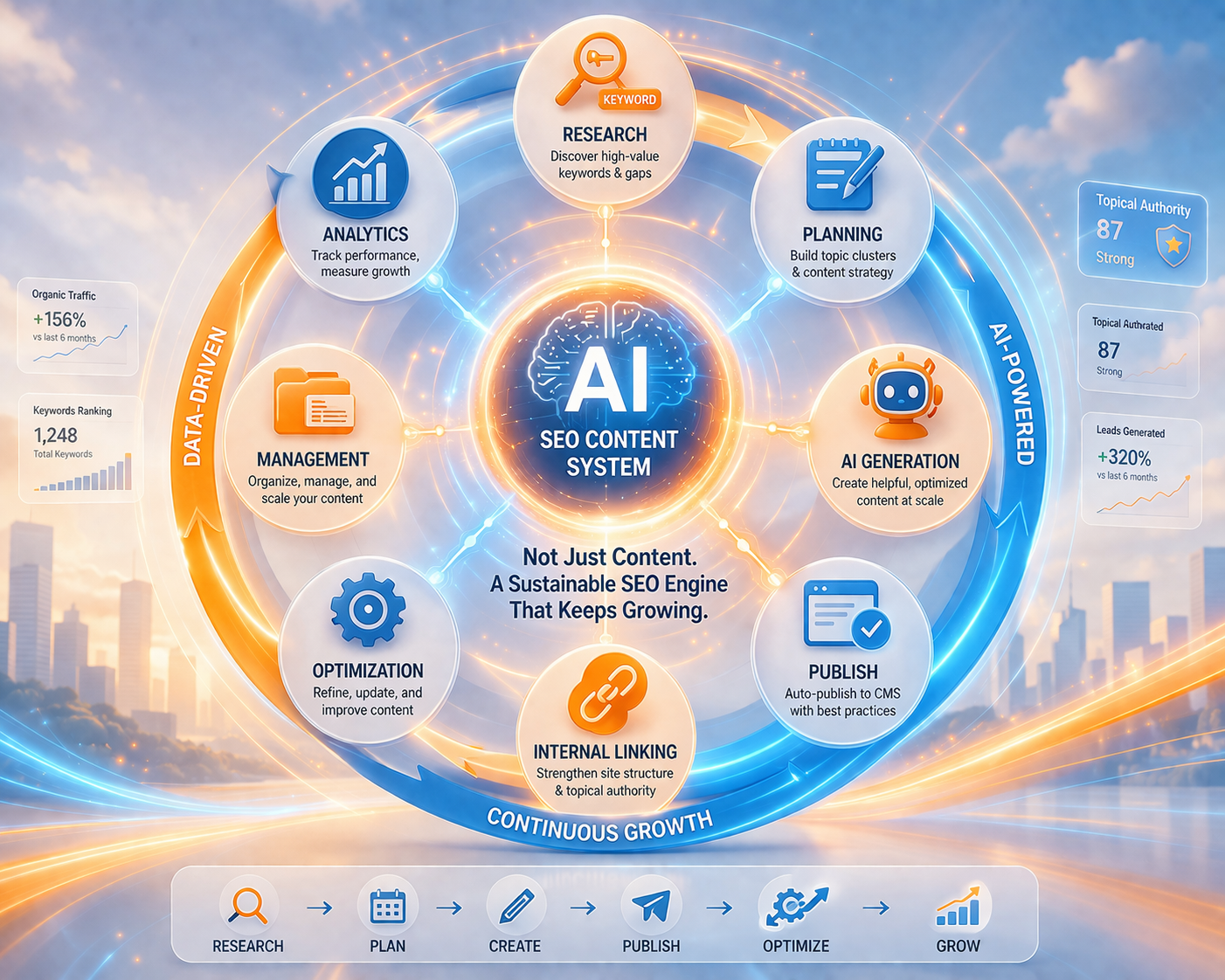 AI SEO 系統流程與內容成長架構
